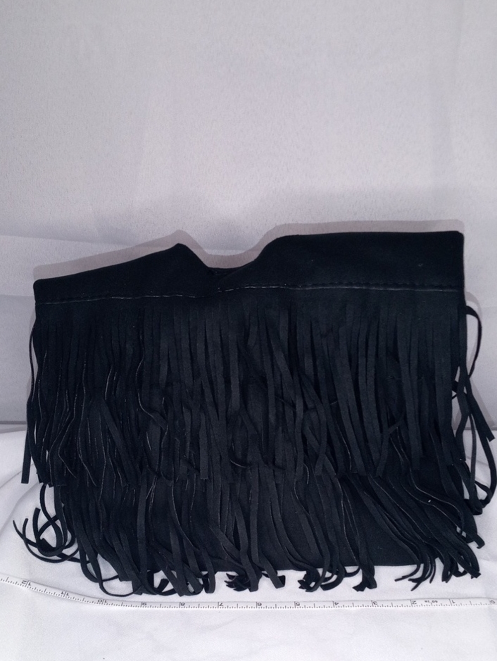 Black Fringe Womens Bag - Stylish Fringe Design